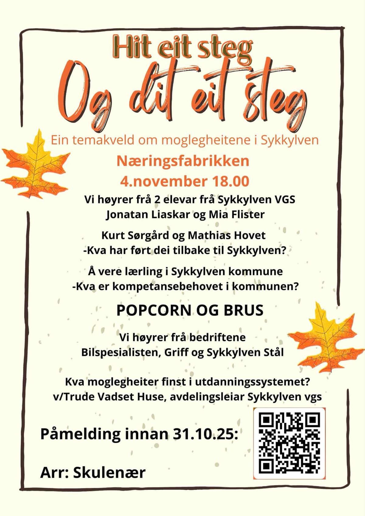 Plakat om arrangement  - Klikk for stort bilete